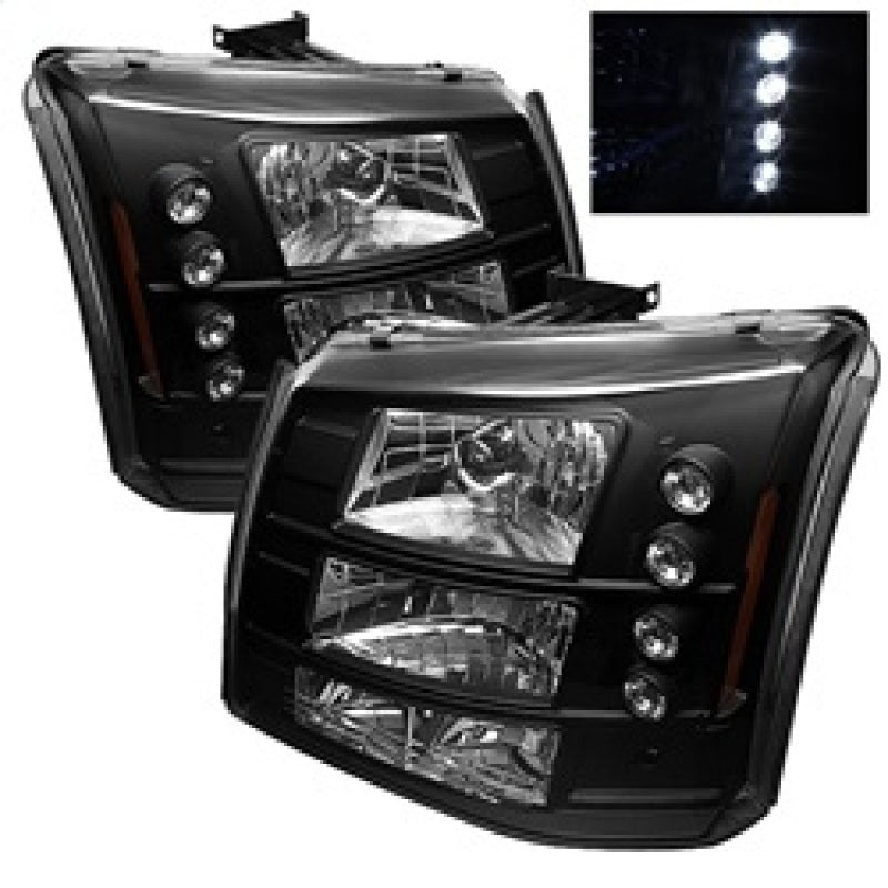 Spyder Chevy Silverado 1500/2500 03-06 Bumper Lights Crystal Headlights Blk HD-YD-CS03-1PC-AM-BK - 0