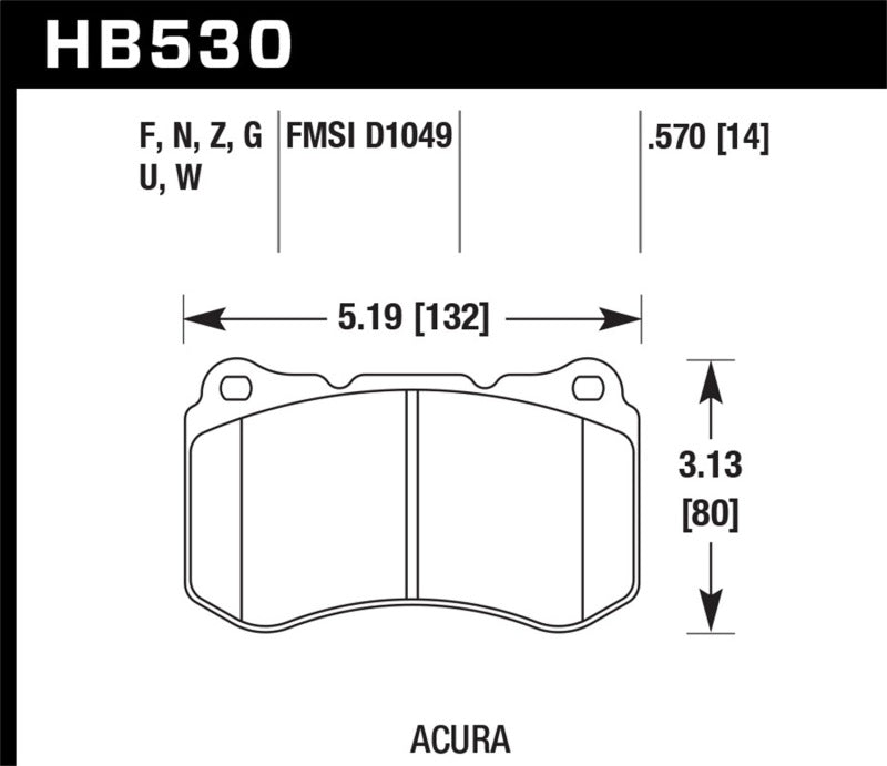 Hawk 07-08 Acura TL 3.5L / 04-08 TL 3.2L Type S HPS Street Front Brake Pads - 0