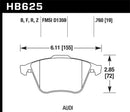 Hawk 2001-2010 Audi S3 European HPS 5.0 Front Brake Pads-3