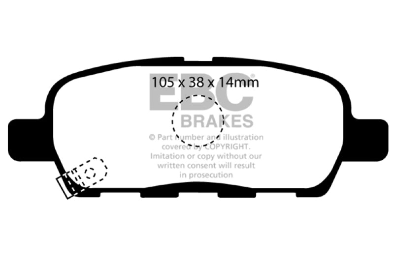 EBC 08-13 Infiniti EX35 3.5 Greenstuff Rear Brake Pads - 0