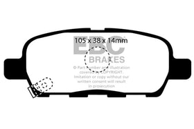 EBC 08-13 Infiniti EX35 3.5 Redstuff Rear Brake Pads - 0