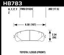 Hawk 08-16 Toyota Highlander Performance Ceramic Street Front Brake Pads-3