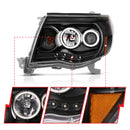 ANZO 2005-2011 Toyota Tacoma Projector Headlights w/ Halo Black-8