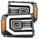 AlphaRex 07-13 GMC 1500HD PRO-Series Proj Headlights Plank Style Gloss Blk w/Activ Light/Seq Signal-2