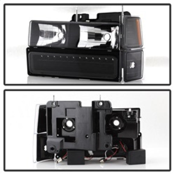 xTune 92-94 Blazer Full Size Corner/LED Bumper Headlights Black HD-JH-CCK88-LED-AM-BK-SET