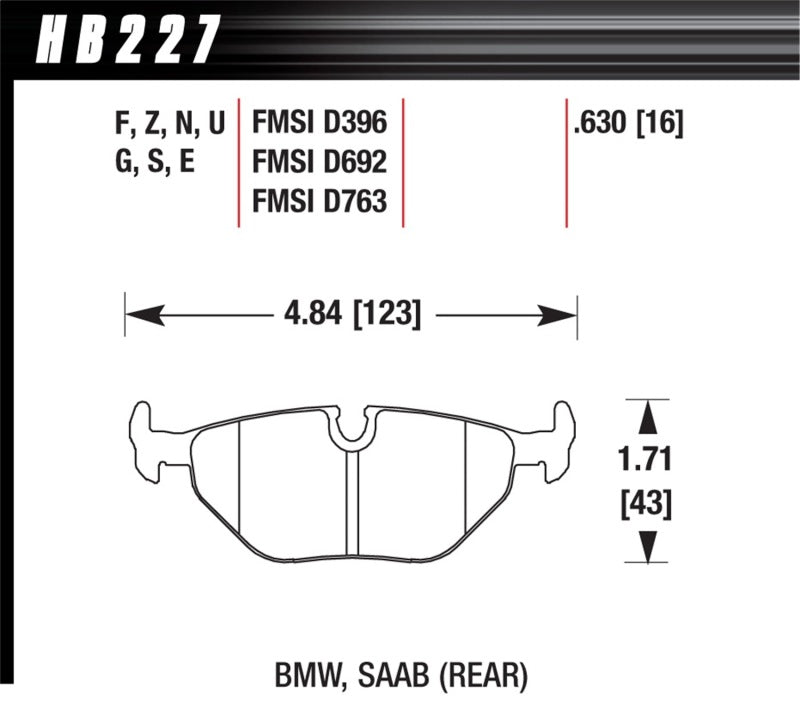 Hawk 92-95 BMW 325iS HT-10 Race Rear Brake Pads - 0