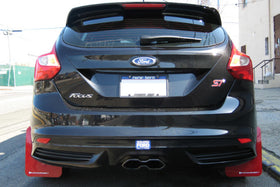Rally Armor 12-19 Ford Focus ST / 16-19 RS Black Mud Flap w/Red Logo - 0