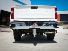 aFe Large Bore-HD 5 IN 409 SS DPF-Back Exhaust System w/Polished Tip 20-23 GM Truck V8-6.6L - 0
