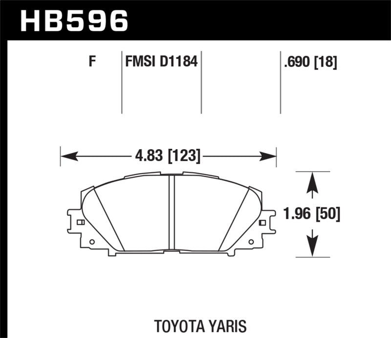 Hawk 07-16 Toyota Yaris HPS 5.0 Front Brake Pads - 0