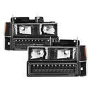 xTune 92-94 Blazer Full Size Corner/LED Bumper Headlights Black HD-JH-CCK88-LED-AM-BK-SET-2