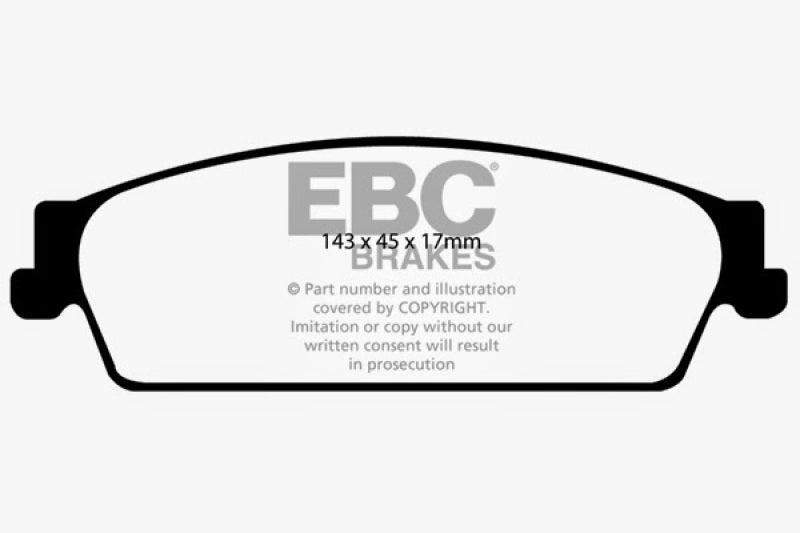 EBC 09-14 Cadillac Escalade 6.0 Hybrid Yellowstuff Rear Brake Pads - 0