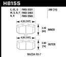 Hawk 1990-1990 Mazda RX-7 GXL (w/Elec Adjust Susp) HPS 5.0 Front Brake Pads-2