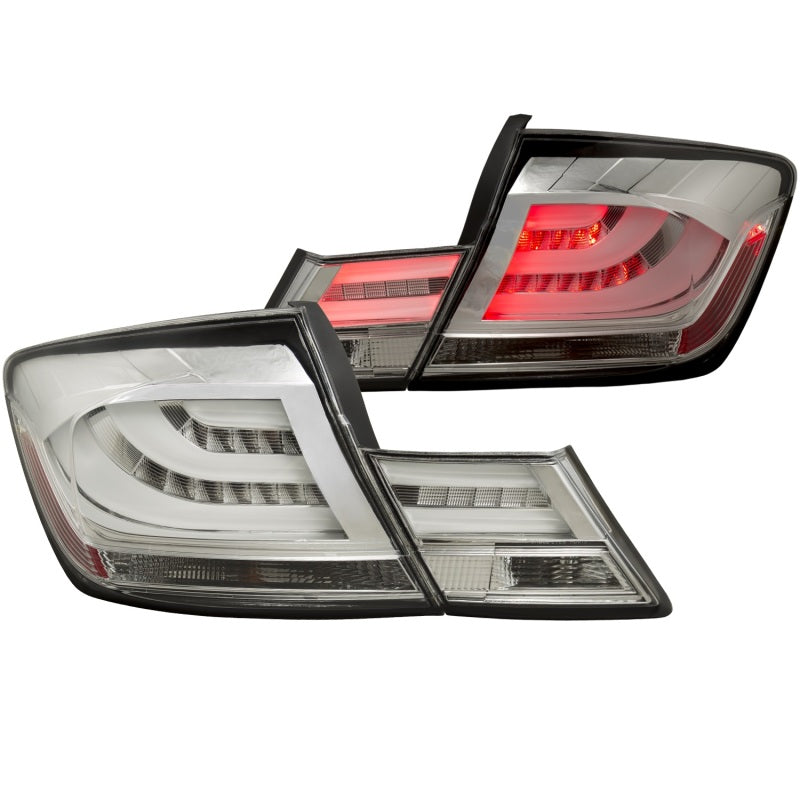 ANZO 2013-2015 Honda Civic (excludes hybrid) LED Taillights Chrome - 0