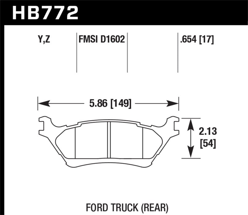 Hawk 12-16 Ford F-150 Performance Ceramic Street Rear Brake Pads - 0