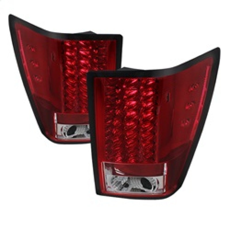 Spyder Jeep Grand Cherokee 07-10 LED Tail Lights Red Clear ALT-YD-JGC07-LED-RC - 0