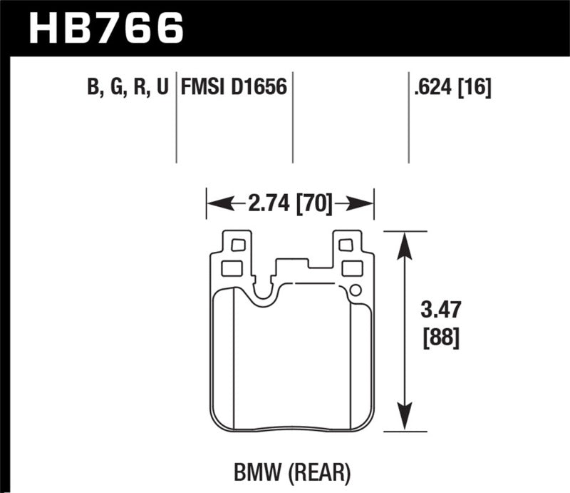 Hawk BMW M4 DTC-70 Race Rear Brake Pads - 0