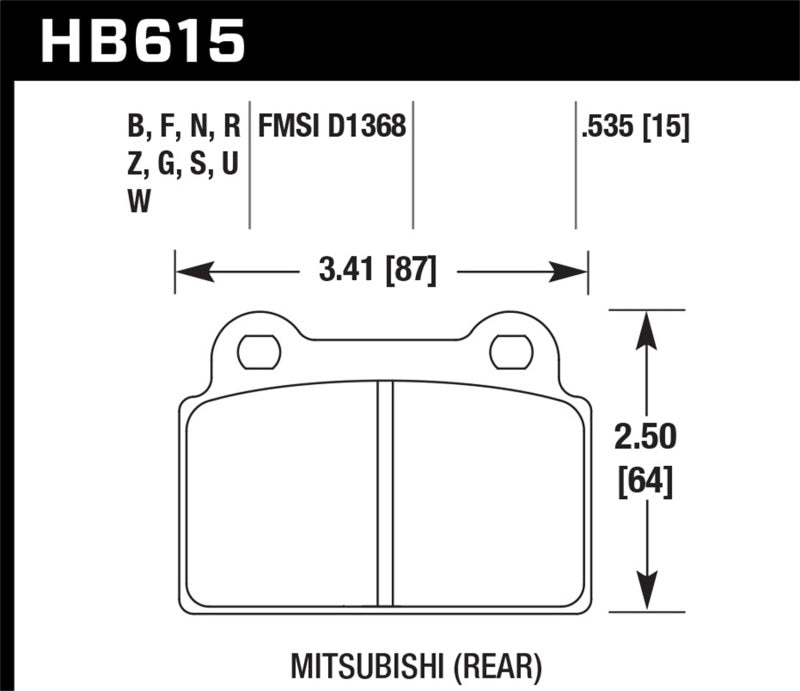 Hawk EVO X Performance Ceramic Street Rear Brake Pads - 0