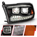 ANZO 2009-2018 Dodge Ram 1500 Led Projector Plank Style Switchback H.L Halo Black Amber (OE Style)-8