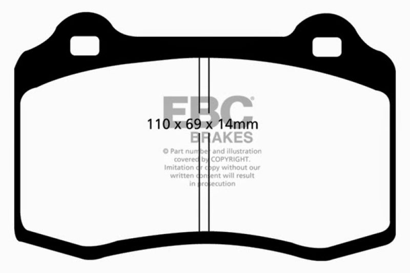 EBC 96-00 Lotus Esprit Turbo 2.0 Turbo GT3 Redstuff Front Brake Pads - 0