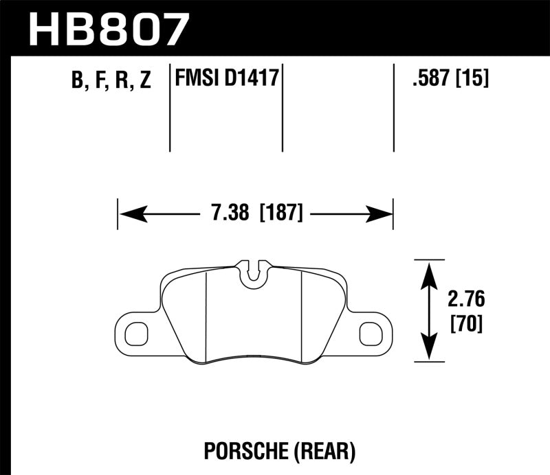 Hawk 2014 Porsche 911 HPS 5.0 Rear Brake Pads - 0