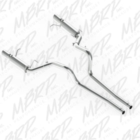MBRP 11-14 Ford Mustang GT 5.0L Dual Split Rear Race Version AL 3in Cat Back Exhaust System - 0