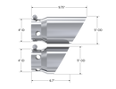 MBRP 2008 Ford F250/350/450 6.4 L 4 inlet 5 Tip Cover Set - 6 and 9 in length-4