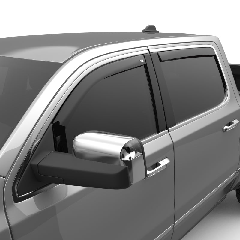 EGR 2019 Dodge Ram 1500 Crew Cab SlimLine In-Channel Window Visors Set of 4 - Dark Smoke - 0