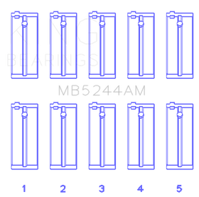 King Honda 91CI/1.5L D15A2/D15A3/D15B1/D15B2/D15B7/D15B8/D15Z1 Main Bearing Set - Size STD - 0