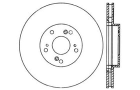 StopTech 02-06 Acura RSX Type S / 06-09 Honda Civic Si Slotted & Drilled Right Front Rotor - 0