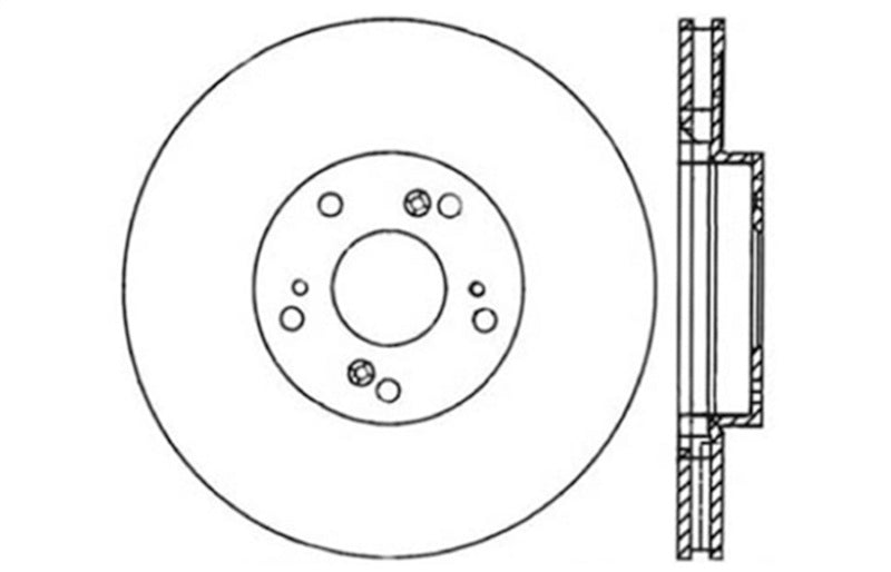 StopTech 02-06 Acura RSX Type S / 06-09 Honda Civic Si Slotted & Drilled Right Front Rotor - 0