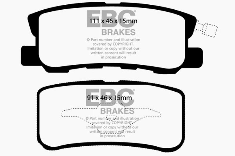 EBC 11-14 Chrysler 200 3.6 Redstuff Rear Brake Pads - 0