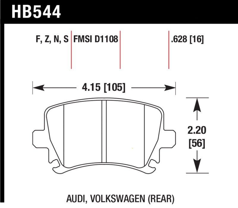 Hawk 2006-2009 Audi A3 TFSIi Quattro 2.0 HPS 5.0 Rear Brake Pads - 0