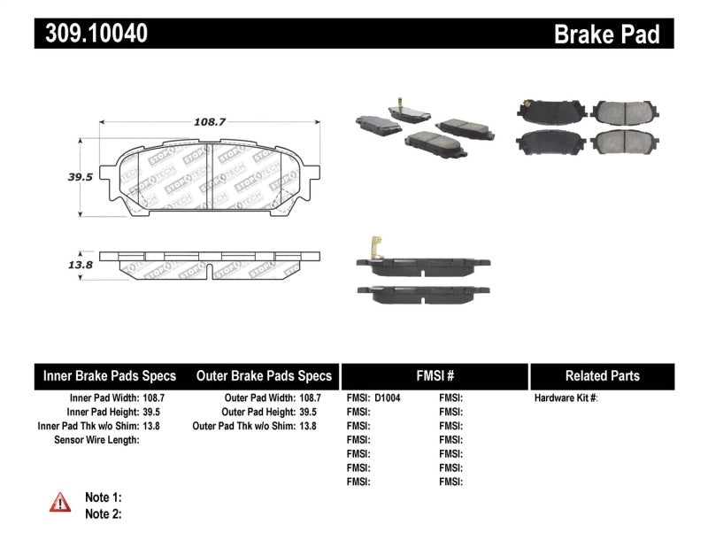 StopTech Performance 03-05 WRX Rear Brake Pads - 0