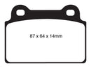 EBC 08-16 Mitsubishi Lancer Evo 10 2.0 Turbo (1 piece rotor) Redstuff Rear Brake Pads-9
