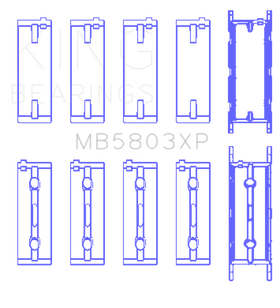 King Engine Bearings BMW S65B40A Crankshaft Main Bearings Set of 5 - 0