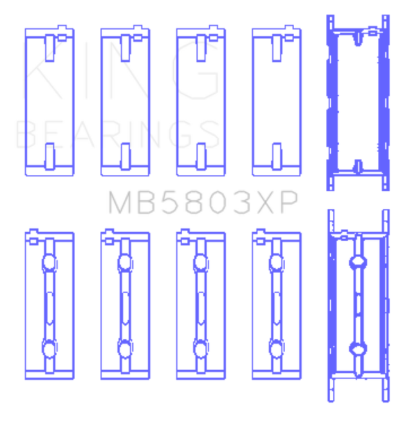 King Engine Bearings BMW S65B40A Crankshaft Main Bearings Set of 5