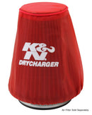K&N Red Drycharger 5.25in x 3in Round Tapered Air Filter Wrap-1