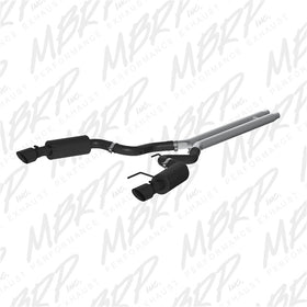 MBRP 15 Ford Mustang GT 5.0 Convertible Black 3in Cat Back Dual Split Rear Exit (Street Version) - 0