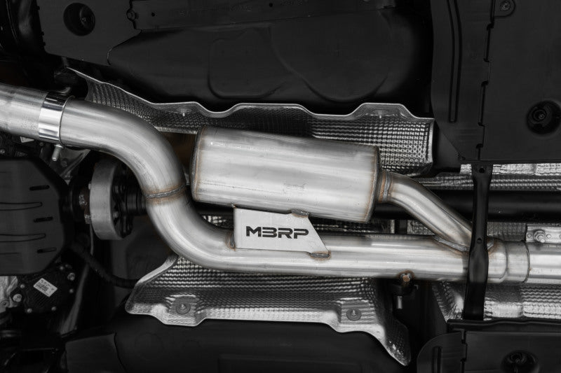 MBRP 2022 Volkswagen Golf R MK8 T304 Stainless Steel 3in Cat-Back, Quad Rear Exit- Carbon Fiber Tip - 0
