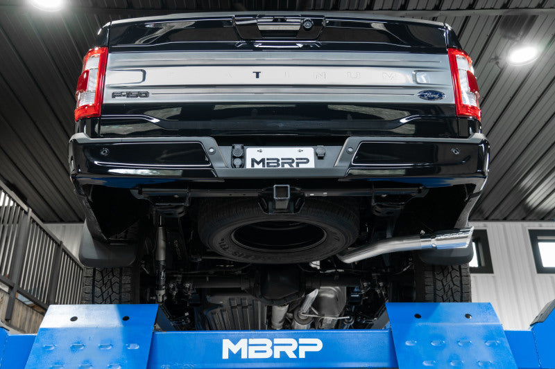 MBRP 2021+ Ford F-150 Powerboost Hybrid 3in Single Side Exit - Aluminized Steel - 0