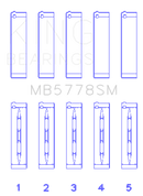 King Engine Bearings Audi/VW 1.8/2.0 TSI/TFSI (Size 0.25 Oversized) Main Bearing Set-2