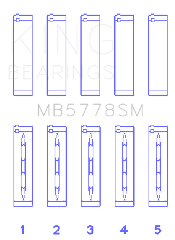King Engine Bearings Audi/VW 1.8/2.0 TSI/TFSI (Size 0.25 Oversized) Main Bearing Set