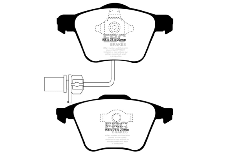 EBC 05-08 Audi A4 2.0 Turbo Greenstuff Front Brake Pads - 0