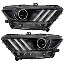 Oracle 15-17 Ford Mustang Dynamic RGB+A Pre-Assembled Headlights - Black Edition - ColorSHIFT-4