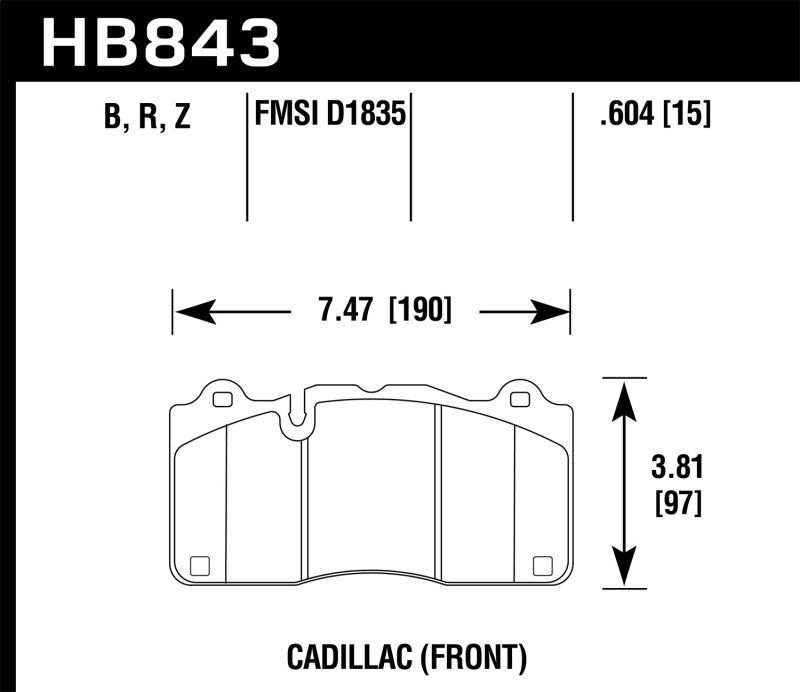 Hawk 2018 Chevrolet Camaro ZL1 HPS 5.0 Front Brake Pads - 0