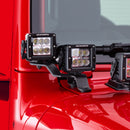 Go Rhino 18-20 Jeep Wrangler JL/JLU/Gladiator JT Light Mount - Two 3in Cubes Offset-6
