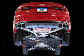 AWE Tuning Audi B9 S5 Coupe 3.0T Track Edition Exhaust - Diamond Black Tips (102mm) - 0