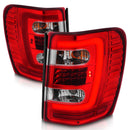 ANZO 1999-2004 Jeep Grand Cherokee LED Tail Lights w/ Light Bar Chrome Housing Red/Clear Lens-3