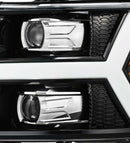 AlphaRex 07-13 Chevy 1500 LUXX LED Proj Headlights Plank Style Jet Blk w/ Activ Light/Seq Signal/DRL-3