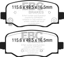 EBC 15+ Fiat 500X 1.4 Turbo Greenstuff Rear Brake Pads-2